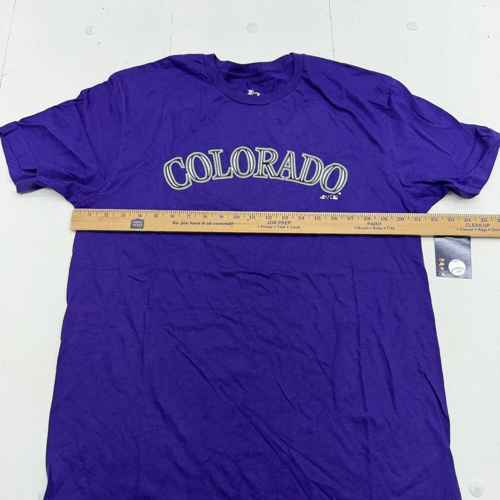 Colorado Rockies Shirt Mens Large Purple MLB Baseball LogoAthletic Graphic Tee